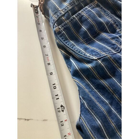 NEW Vintage Sasson 90’s Striped Denim Shorts with Belt - Picture 8 of 9